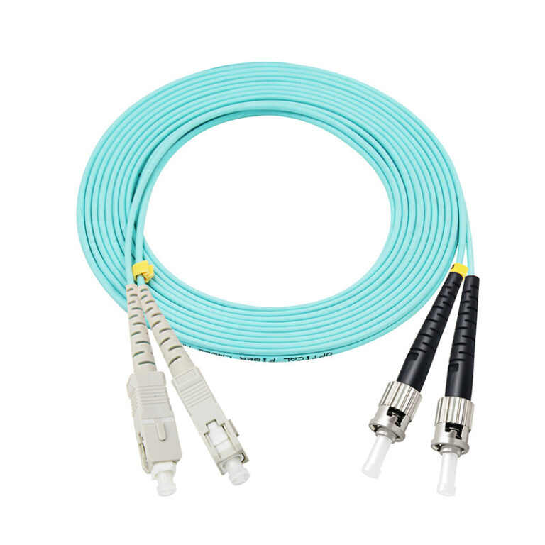 OM3-300 is a 10-Gigabit-rated multimode duplex fiber patch cord with LC to LC connectors, featuring a low-smoke zero-halogen (LSZH) jacket for indoor applications