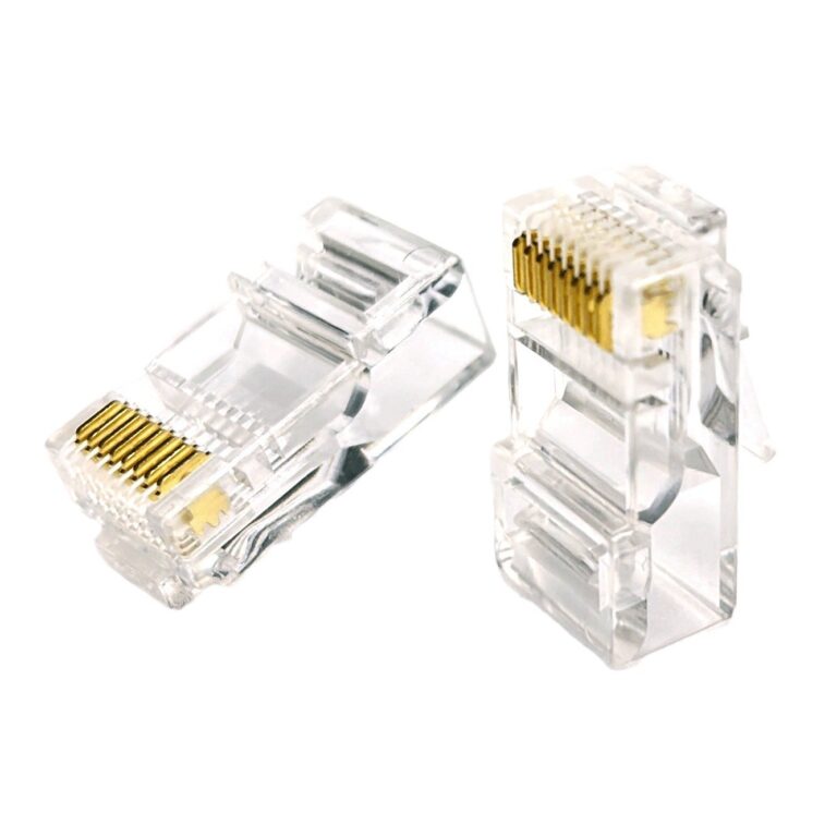 RJ45 网线水晶头 CAT5E镀金三叉1U 8P8C超五类 非屏蔽水晶头